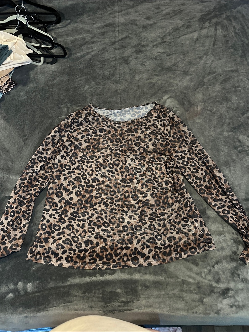 Leopard Print Long Sleeve Women's Top - Brown